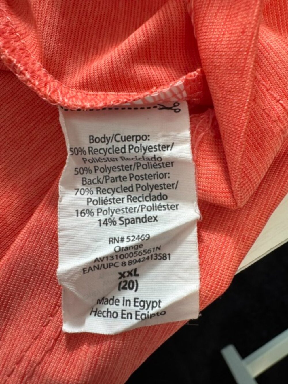Women's Plus Avia Athletic Workout Sleeveless Tank Top Coral/Orange XXL (20) - Picture 3 of 3